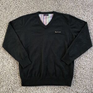 Paul Smith Sweater Merino Wool Cashmere Blend V-Neck Long Sleeve Pullover London